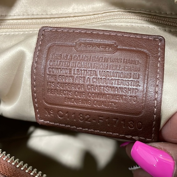 Coach Brown Perforated Leather Satchel - Picture 8 of 9